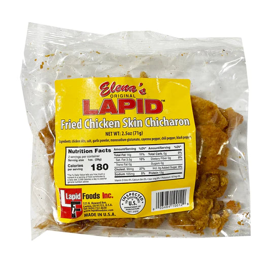 Lapid Elena’s Fried Chicken Skin Chicharon 2.5oz (71g)
