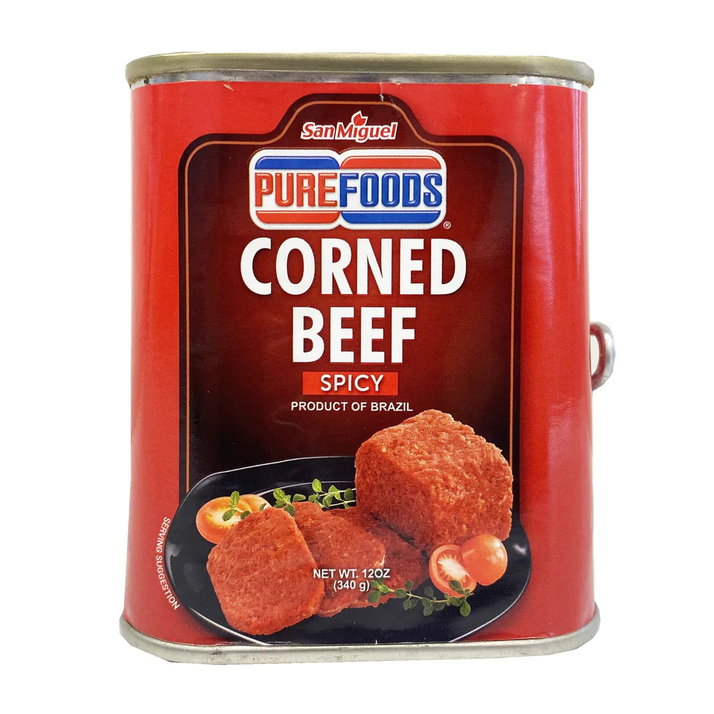 San Miguel Purefoods Corned Beef - Spicy Trapezoid Brazil 12oz.