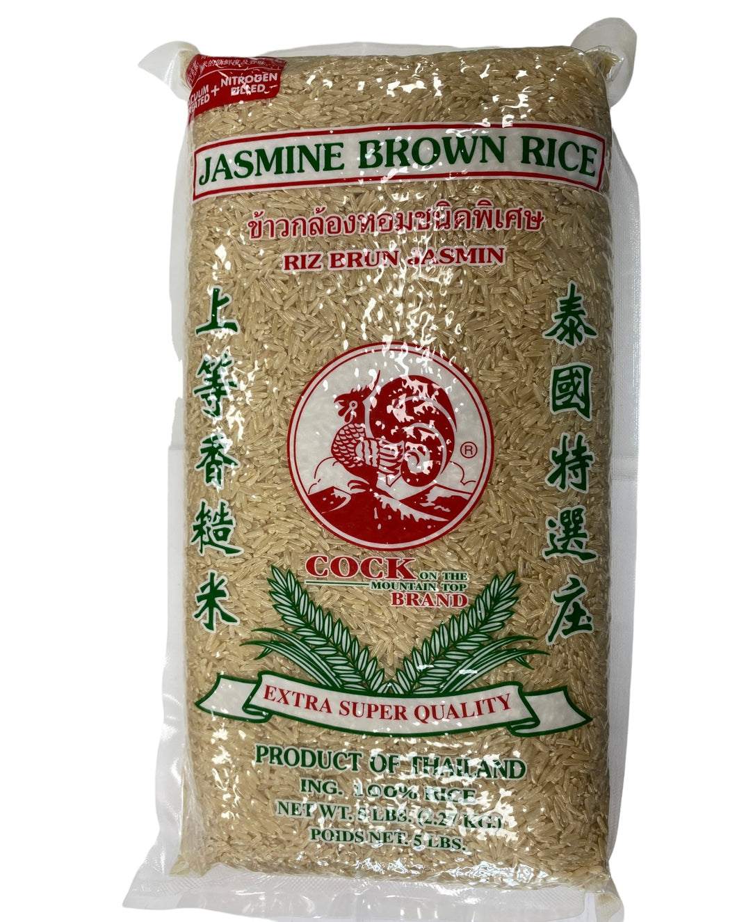 Cock Brand Thai Jasmine Brown Rice 5lbs.