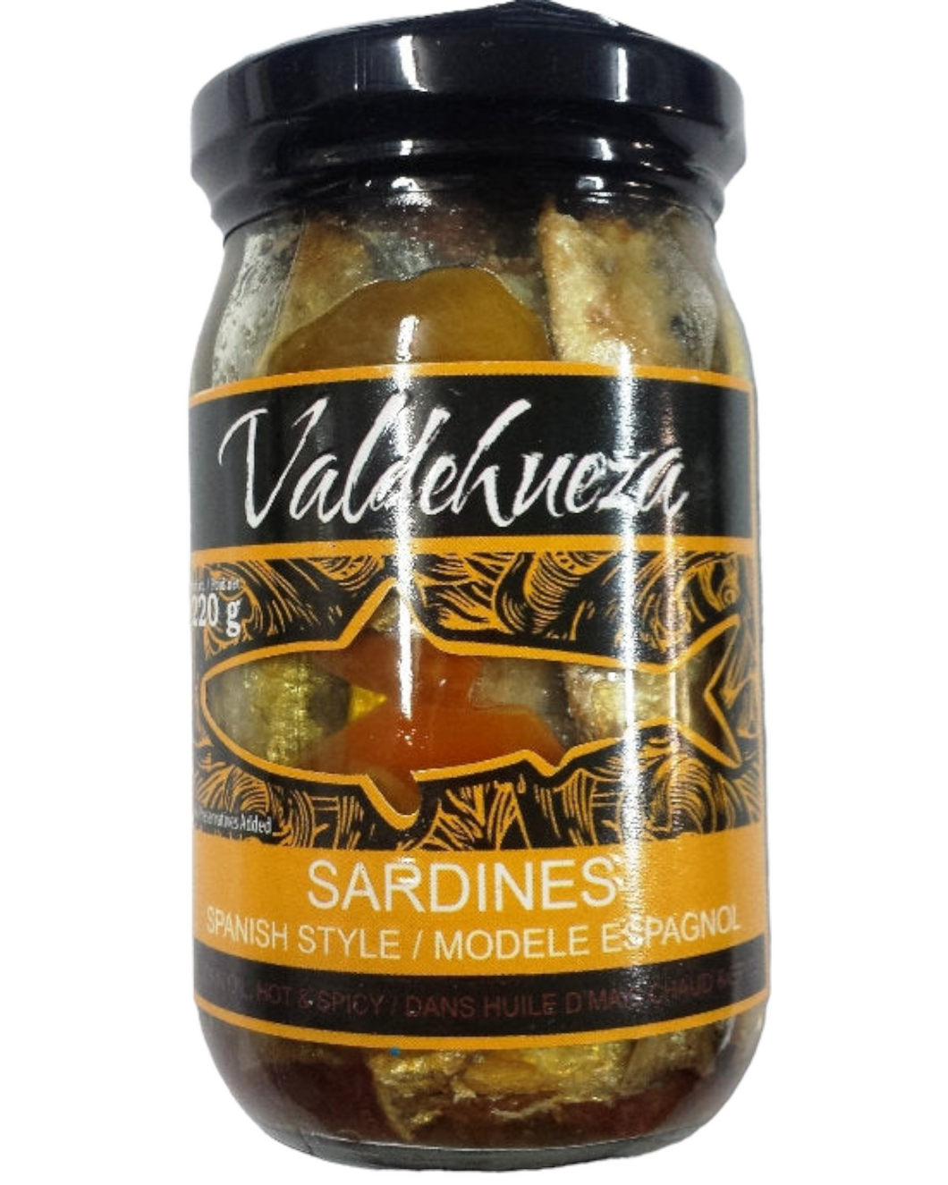 Valdehueza Spanish style Sardines in Corn Oil, Spicy 220g