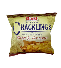 Load image into Gallery viewer, Oishi Ribbed Cracklings Salt &amp; Vinegar 1.76 oz
