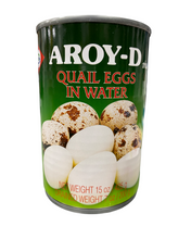 Load image into Gallery viewer, Aroy-D Canned Quail eggs in Water 15oz.
